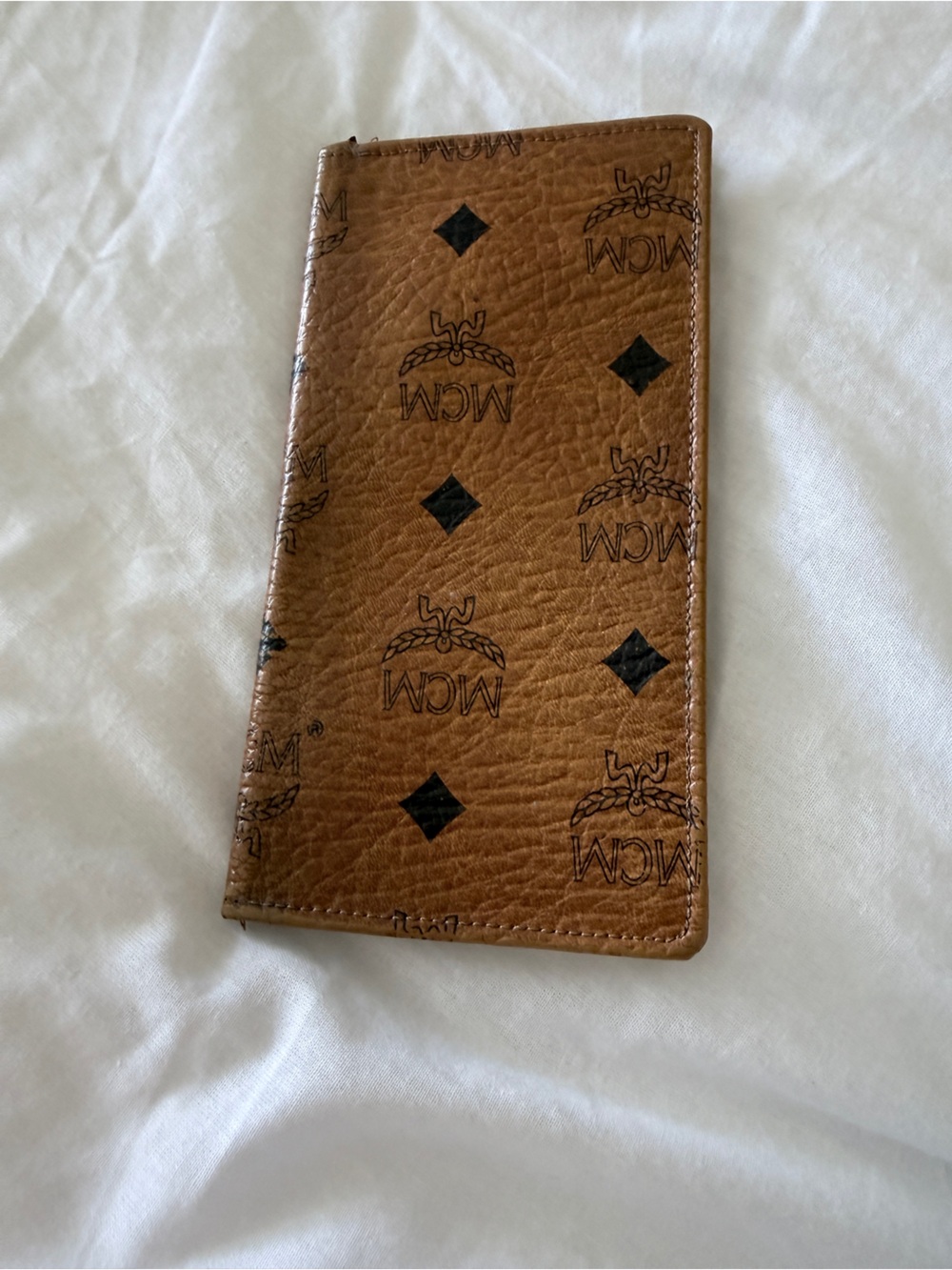 MCM Brown and Black Monogram Checkbook Cover. Very old school. - Picture 1 of 3
